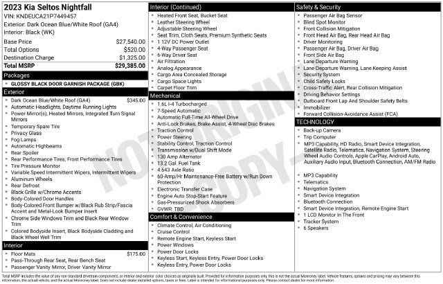 Certified 2023 Kia Seltos Nightfall Edition AWD/4WD image 27