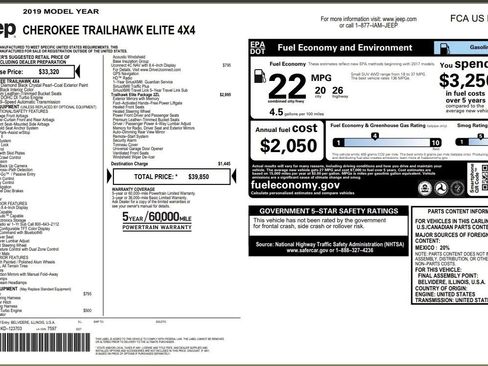 Used 2019 Jeep Cherokee Trailhawk image 2