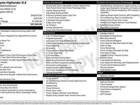 Used 2025 Toyota Highlander XLE AWD/4WD image 46