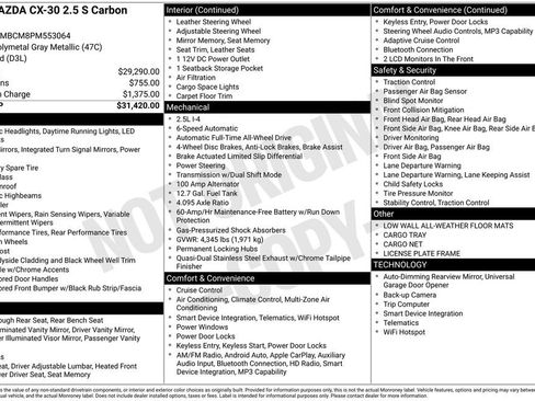 Certified 2023 MAZDA CX-30 AWD 2.5 S w/ Preferred Package image 12