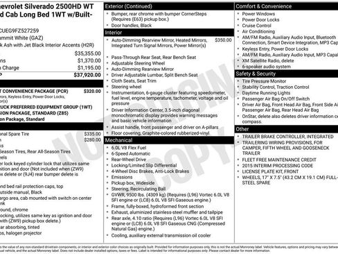 Used 2015 Chevrolet Silverado 2500 W/T w/ WT Fleet Convenience Package image 2