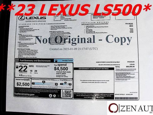 Used 2023 Lexus LS 500 w/ Accessory Package (Z1) RWD image 14