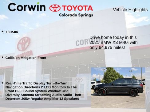 Used 2021 BMW X3 M40i w/ Premium Package AWD/4WD image 7