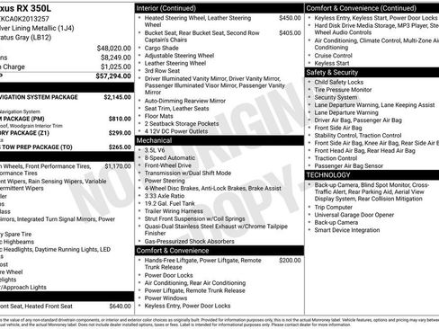 Used 2019 Lexus RX 350L FWD image 2