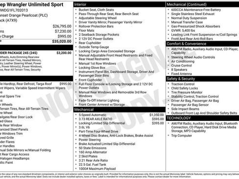 Certified 2015 Jeep Wrangler Unlimited Sport w/ Quick Order Package 24S image 9