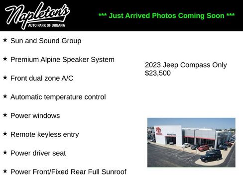 Used 2023 Jeep Compass Limited w/ Sun and Sound Group AWD/4WD image 1
