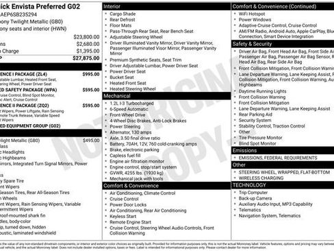 New 2025 Buick Envista Preferred w/ Convenience I Package image 26