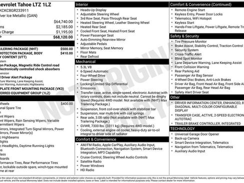 Used 2016 Chevrolet Tahoe LTZ w/ Max Trailering Package AWD/4WD image 46