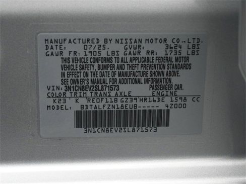 New 2025 Nissan Versa SV w/ Trunk Package image 18