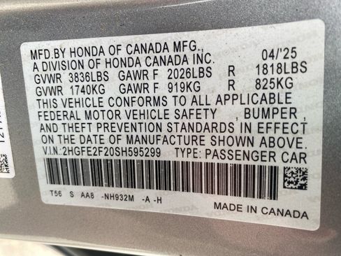 Certified 2025 Honda Civic LX image 39