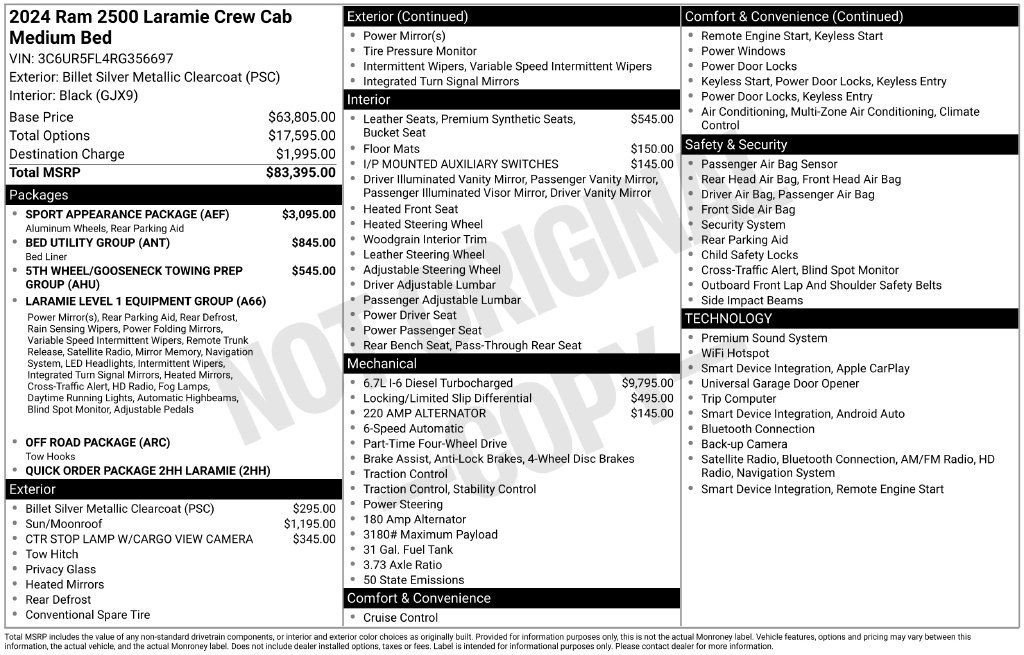 Used 2024 RAM 2500 Laramie w/ Sport Appearance Package AWD/4WD image 18