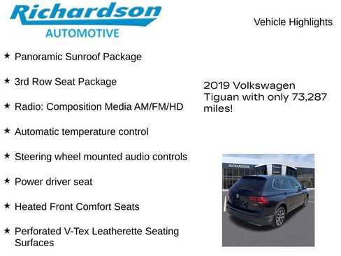 Used 2019 Volkswagen Tiguan SE w/ Panoramic Sunroof Package AWD/4WD image 11