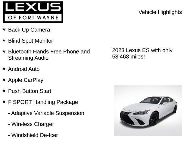 Used 2023 Lexus ES 350 F Sport w/ Accessory Package (Z1) FWD image 8