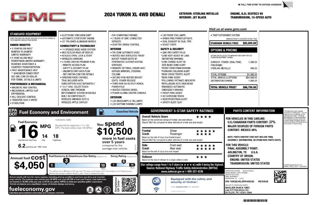 Used 2024 GMC Yukon XL Denali AWD/4WD image 4