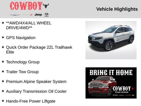 Used 2019 Jeep Cherokee Trailhawk AWD/4WD image 5
