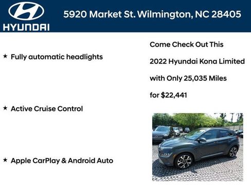 Certified 2022 Hyundai Kona Limited w/ Winter Weather Package FWD image 11