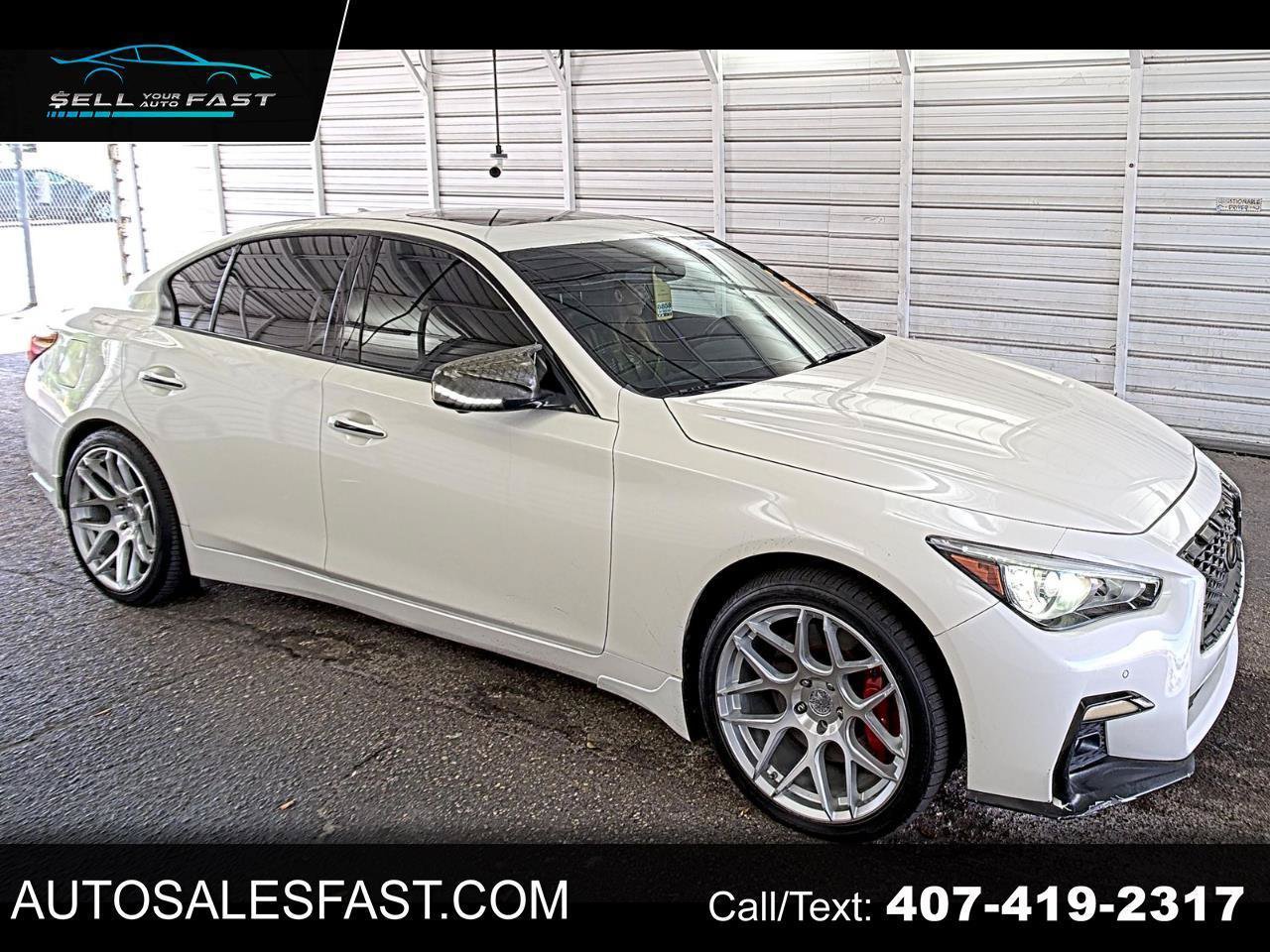 Used 2019 INFINITI Q50 Red Sport 400 w/ Sensory Package AWD/4WD image 1
