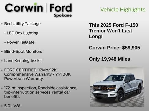 Certified 2025 Ford F150 Tremor w/ Mobile Office Package AWD/4WD image 13