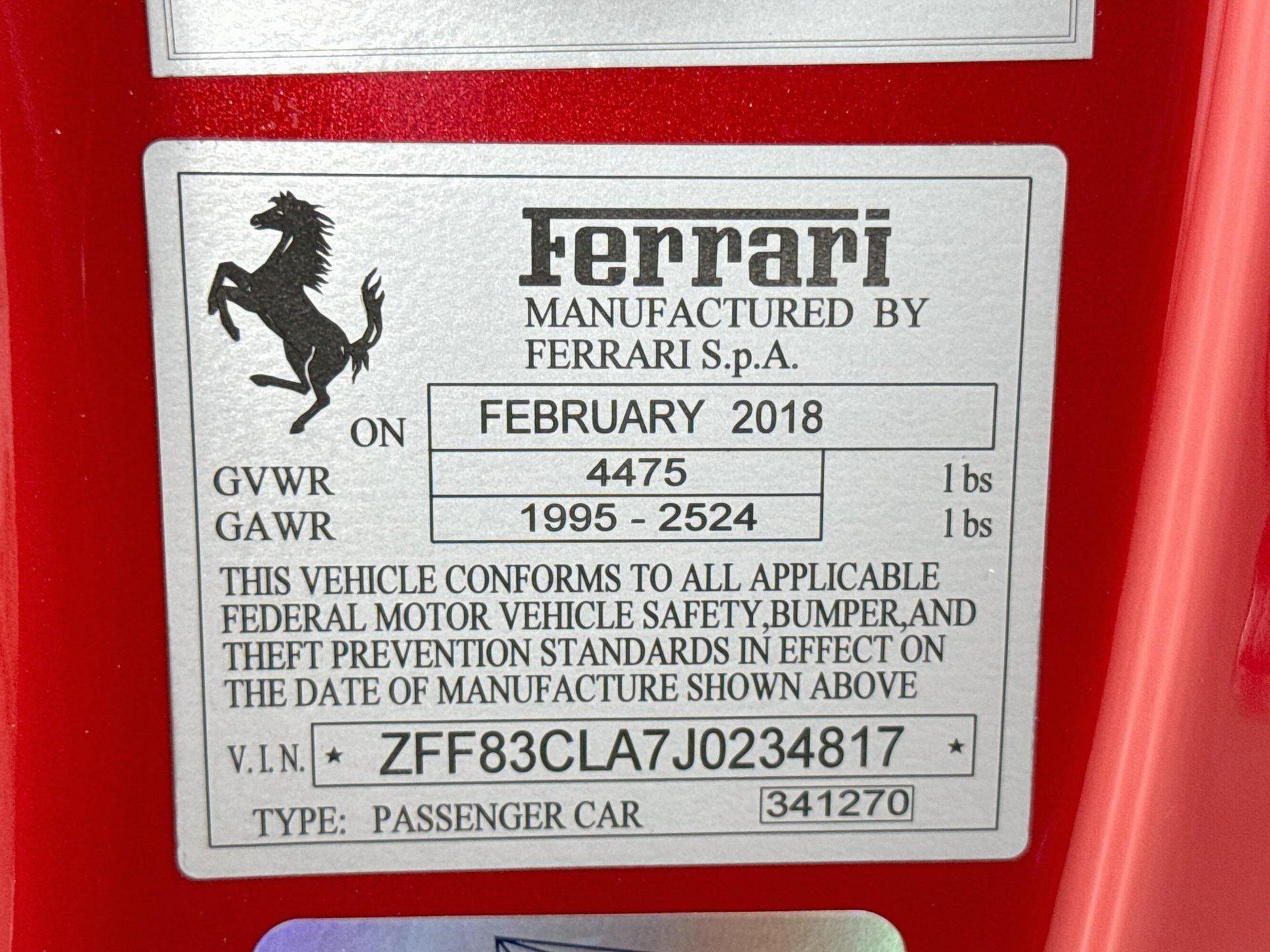 Certified 2018 Ferrari 812 Superfast RWD image 27
