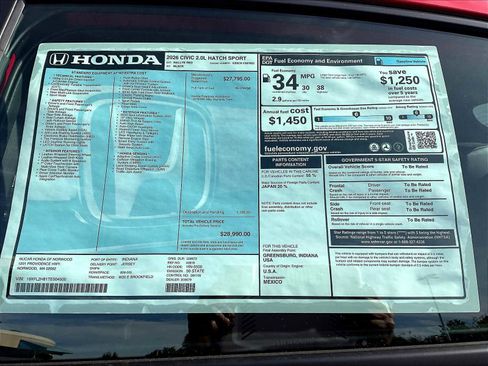 New 2026 Honda Civic Sport image 18