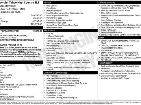 New 2026 Chevrolet Tahoe High Country w/ Sun And Tow Package AWD/4WD image 26