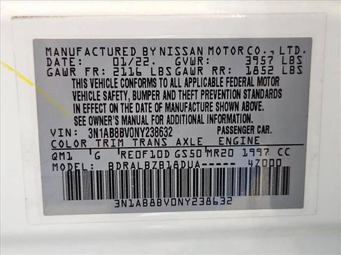 Used 2022 Nissan Sentra S w/ Trunk Package FWD image 24