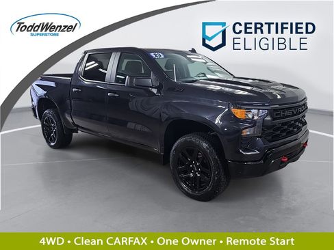 Certified 2023 Chevrolet Silverado 1500 Custom Trail Boss w/ LPO, Dark Essentials Package AWD/4WD image 1