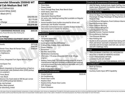 Used 2024 Chevrolet Silverado 2500 W/T w/ WT Fleet Convenience Package image 5