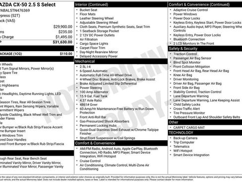 New 2026 MAZDA CX-50 AWD 2.5 S w/ Cargo Package image 22