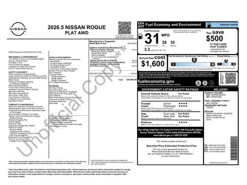 New 2026 Nissan Rogue Platinum w/ Platinum Premium Package AWD/4WD image 2
