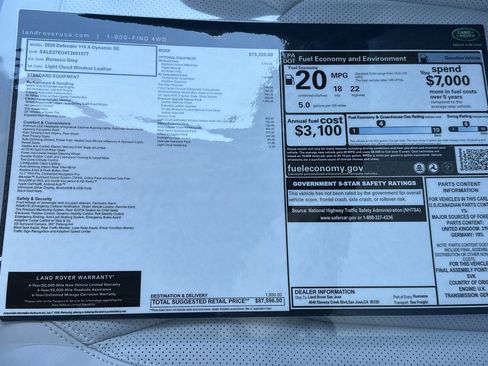 New 2026 Land Rover Defender 110 X-Dynamic SE image 29