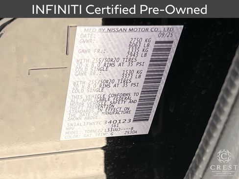 Certified 2026 INFINITI QX60 Sport w/ Dark Cargo Package AWD/4WD image 34