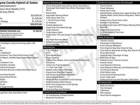 Used 2024 Toyota Corolla LE w/ LE Convenience Package image 27