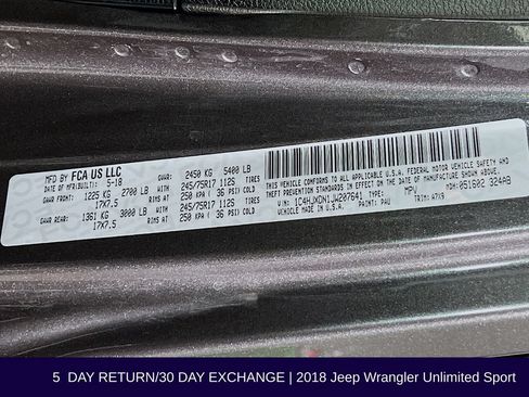 Used 2018 Jeep Wrangler Unlimited Sport AWD/4WD image 35