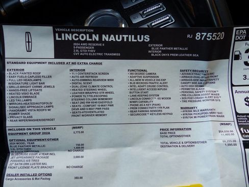 Used 2024 Lincoln Nautilus Reserve w/ Equipment Group 202A AWD/4WD image 41