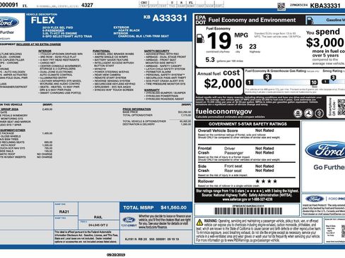 Used 2019 Ford Flex SEL w/ Equipment Group 202A FWD image 2
