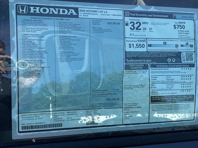 New 2026 Honda Accord LX image 18