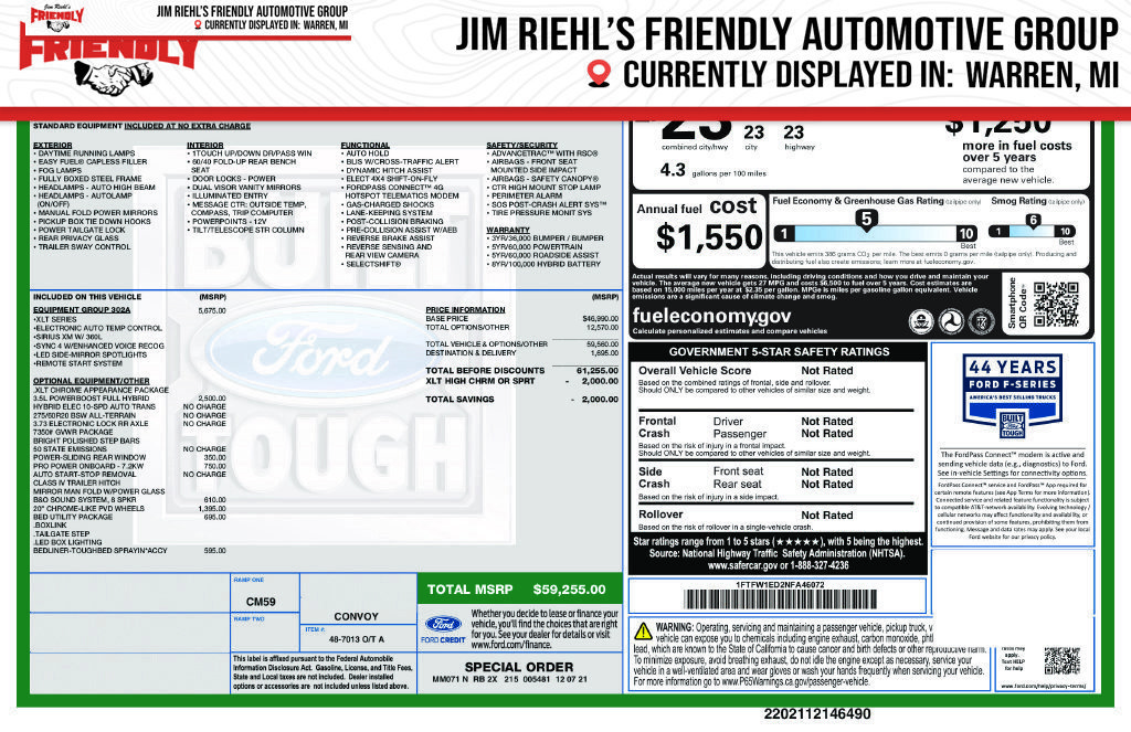 Used 2022 Ford F150 XLT w/ Equipment Group 302A High AWD/4WD image 1