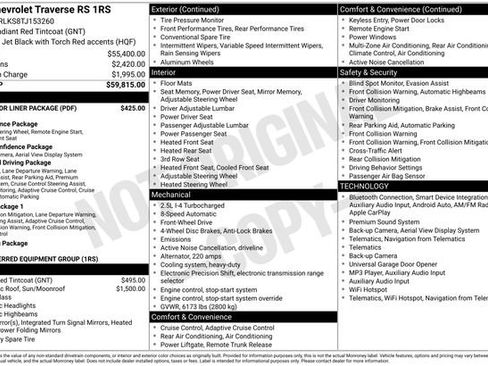 Used 2026 Chevrolet Traverse RS w/ LPO, Floor Liner Package FWD image 47