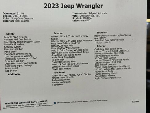 Certified 2023 Jeep Wrangler Unlimited Sahara image 64