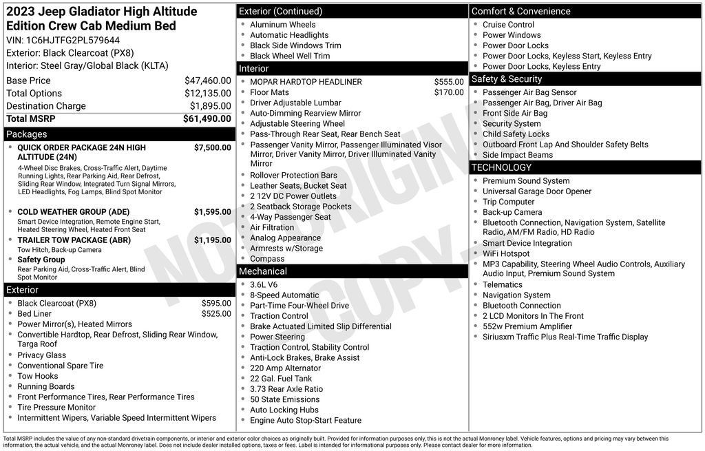 Used 2023 Jeep Gladiator Overland AWD/4WD image 32
