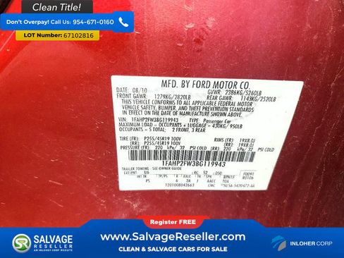 Used 2011 Ford Taurus Limited w/ 301A Rapid Spec Order Code FWD image 16