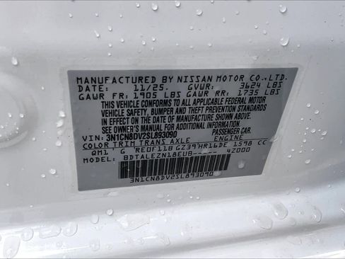 New 2025 Nissan Versa S w/ Trunk Package image 14