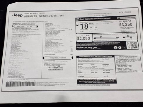 Used 2017 Jeep Wrangler Unlimited Sport w/ Quick Order Package 24S AWD/4WD image 21