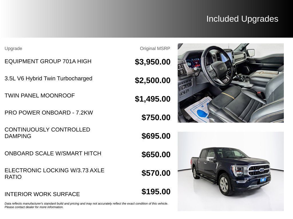 Used 2022 Ford F150 Platinum w/ Equipment Group 701A High AWD/4WD image 5