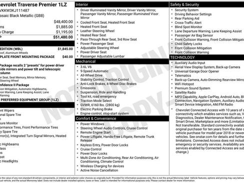 Used 2019 Chevrolet Traverse Premier w/ Redline Edition AWD/4WD image 43