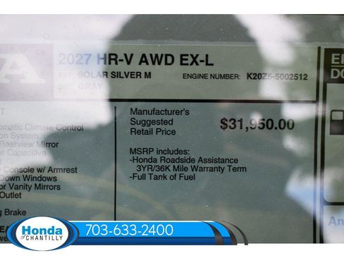 New 2027 Honda HR-V EX-L image 36