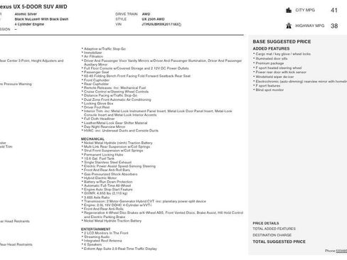 Used 2019 Lexus UX 250h F Sport w/ F Sport Premium Package image 5