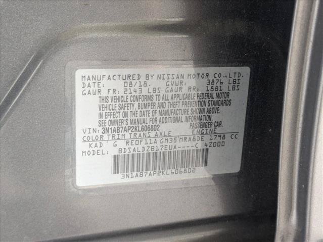 Used 2019 Nissan Sentra SV w/ Protection Package FWD image 15
