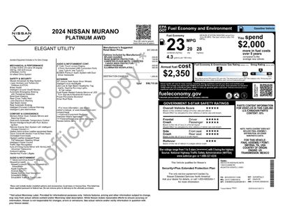 Used 2024 Nissan Murano Platinum w/ Cargo Package